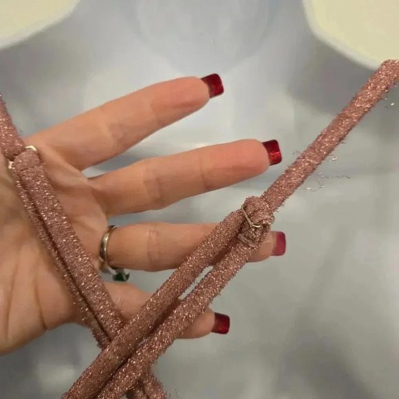 Jump Size Large metallic party bodycon dress with ruched sides in Rose color NWT - Picture 3 of 9